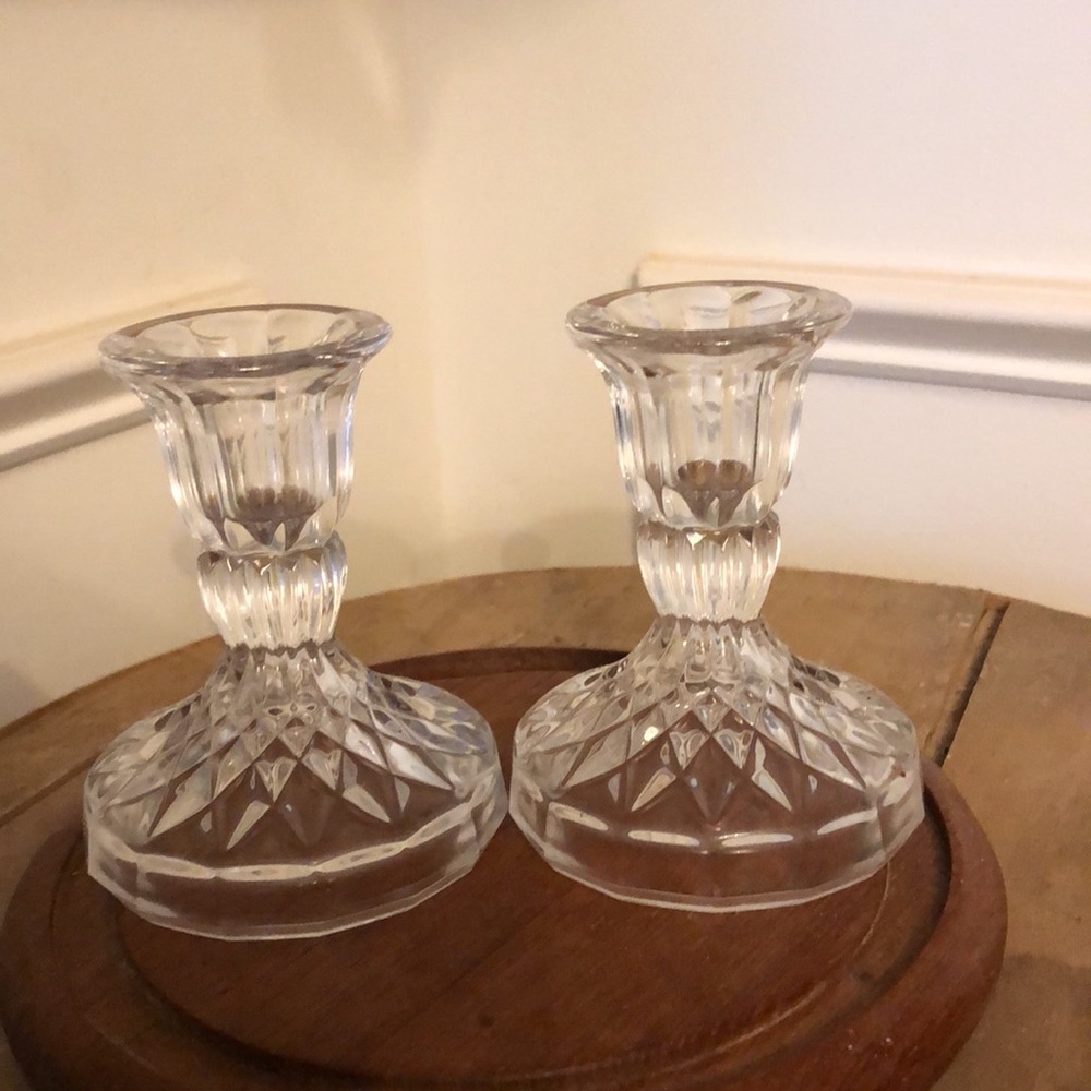 Bohemia lead Crystal candlesticks Czech Republic